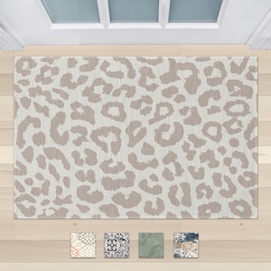 Alfombra de leopardo, color beige, con estampado de guepardo, alfombra con estampado animal, estilo de granja, corredor decorativo, alfombra para puerta, dormitorio, decoración del hogar, sala de estar 5x7