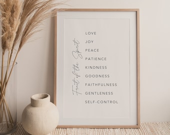 Fruit of the Spirit Printable, Galatians 5:22-23, Bible Verse Wall Art (Digital Download)
