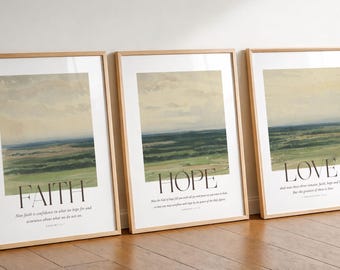 Christian Faith Hope Love Scripture Prints (Digital Download)
