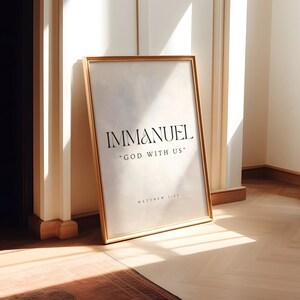 Matthew 1:23, Immanuel, God With Us, Christmas Bible Verse Printable, Christian Christmas Wall Art, Christmas Scripture Print, Christmas Art