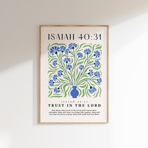 Jesaja 40:31, maar degenen die op de Heer vertrouwen, zullen hun kracht vernieuwen, bijbelvers afdrukbare muurkunst, moderne christelijke prenten, esthetische