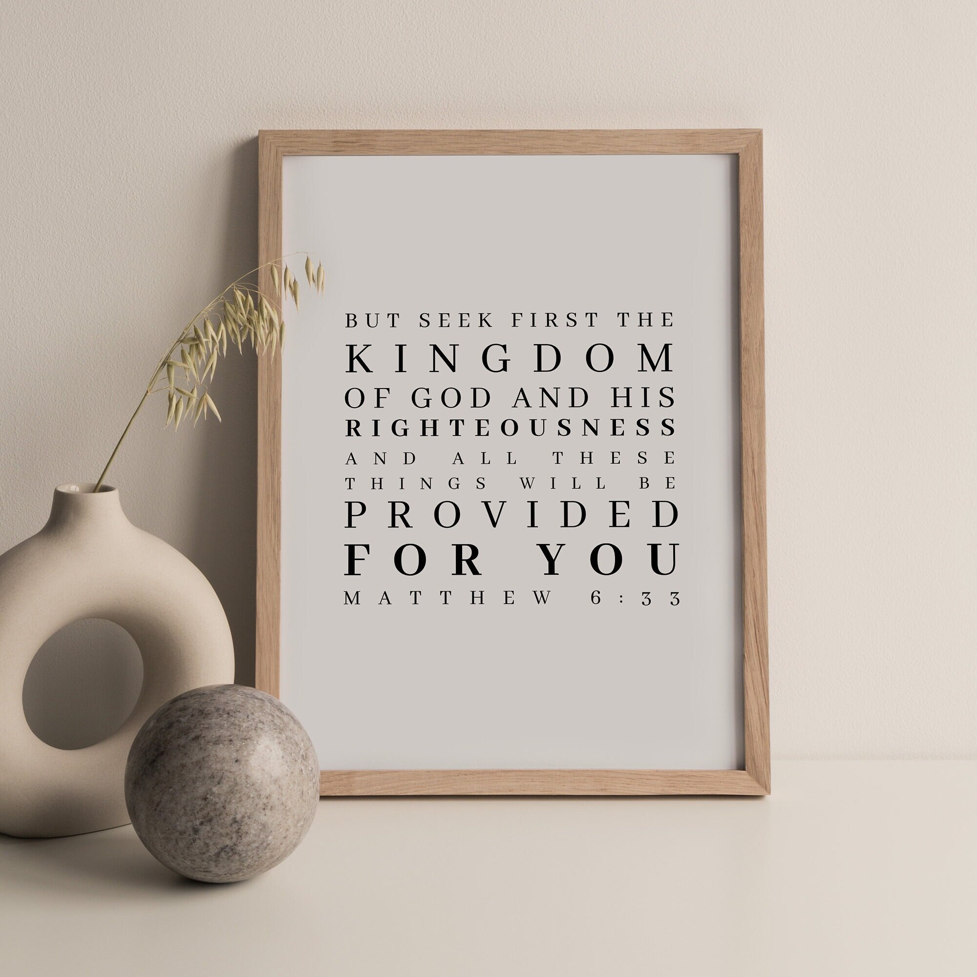 Matthew 6:33, but Seek First the Kingdom of God, Bible Verse Printable ...