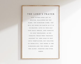 The Lord's Prayer Printable Wall Art, Christian Wall Art, Prayer Printable, Bible Verse Wall Art, Scripture Print, The Lord's Prayer Poster