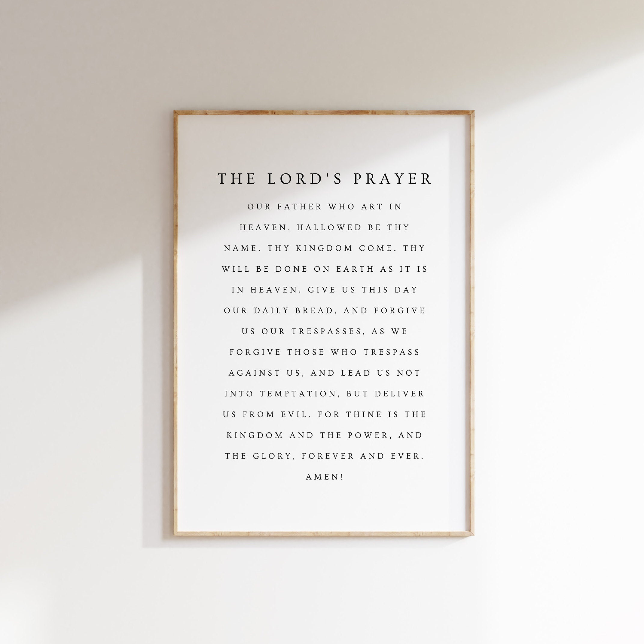 The Lord's Prayer Printable Wall Art, Christian Wall Art, Prayer Printable, Bible Verse Wall Art, Scripture Print, The Lord's Prayer Poster