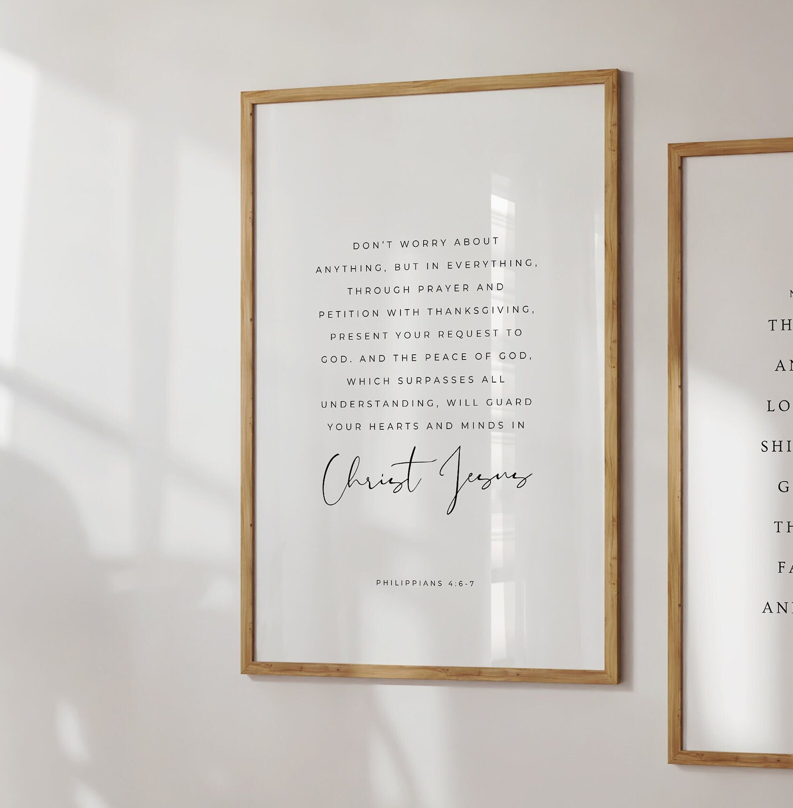 Philippians 4:6-7, Don't Worry About Anything, Bible Verse Wall Art ...