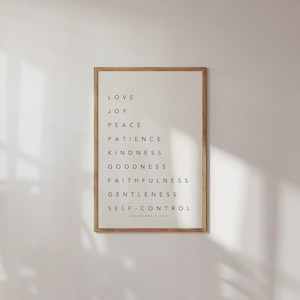 Galatians 5:22-23, Fruit of the Spirit Printable, Fruit of the Spirit Wall Art, Modern Christian Printable, Bible Verse Wall Art, Neutral