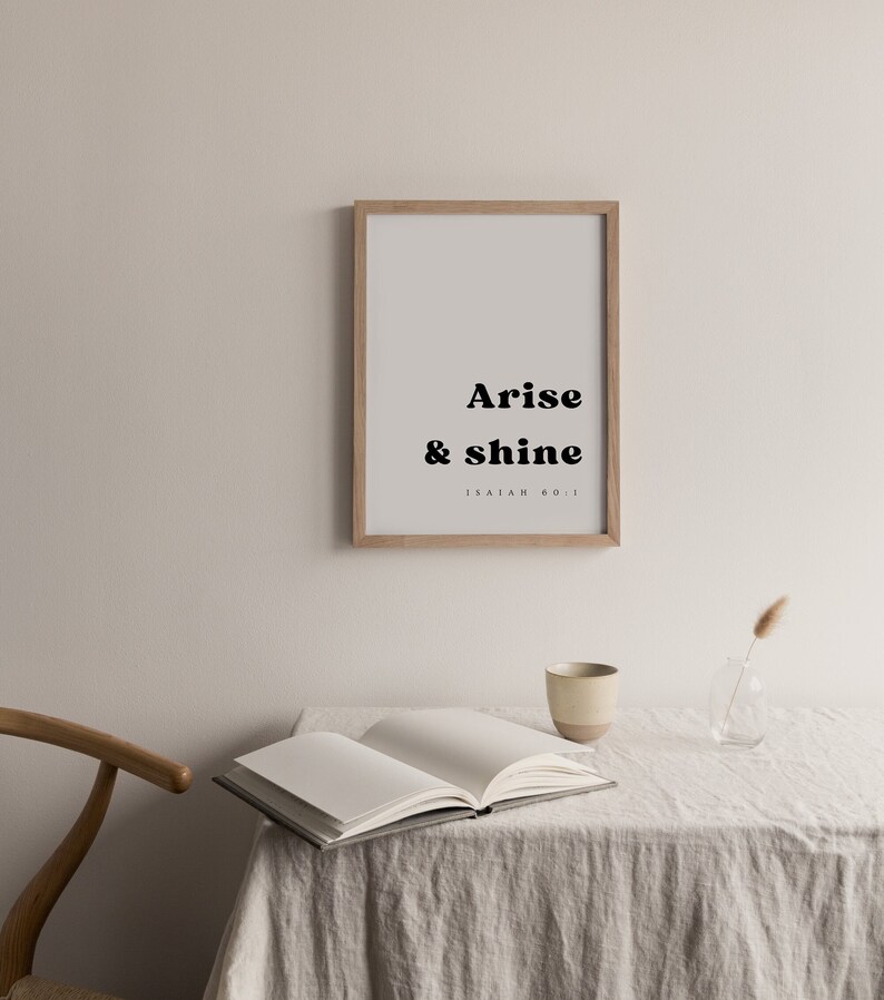 Isaiah 60:1, Arise and Shine, Bible Verse Wall Art, Modern Christian ...