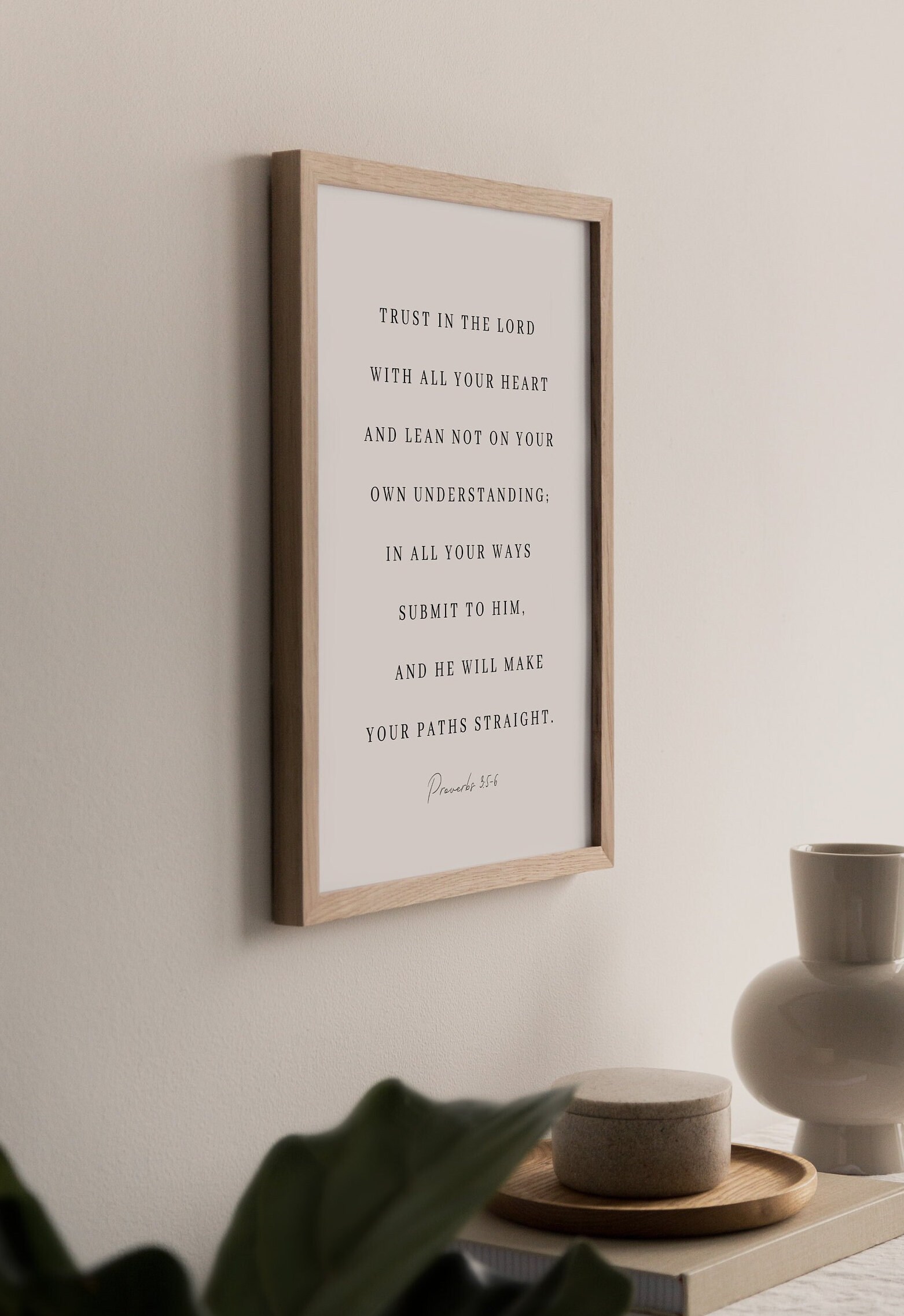 Proverbs 3:5-6, Trust in the Lord, Bible Verse Wall Art, Scripture ...