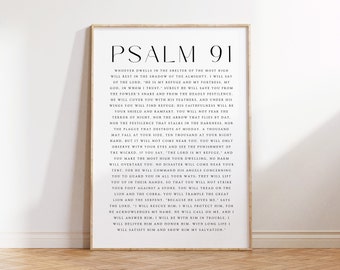 Psalm 91, Whoever Dwells in the Shelter of the Most High, Bible Verse Printable, Psalm 91 Printable, Modern Christian Print, Scripture Print