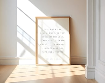 Jeremiah 29:11 Nursery Bible Verse Print (Digital Download)