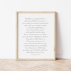 Psalm 23, The Lord is My Shepherd Wall Art, The Lord is My Shepherd Printable, Printable Bible Verse, Christian Wall Art, Psalm 23 Printable