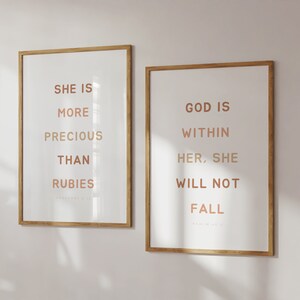 Set of 2 Christian Nursery Wall Art, Christian Girls Nursery Printable, Girls Nursery Bible Verse Print, Girls Bedroom Print, Nursery Decor