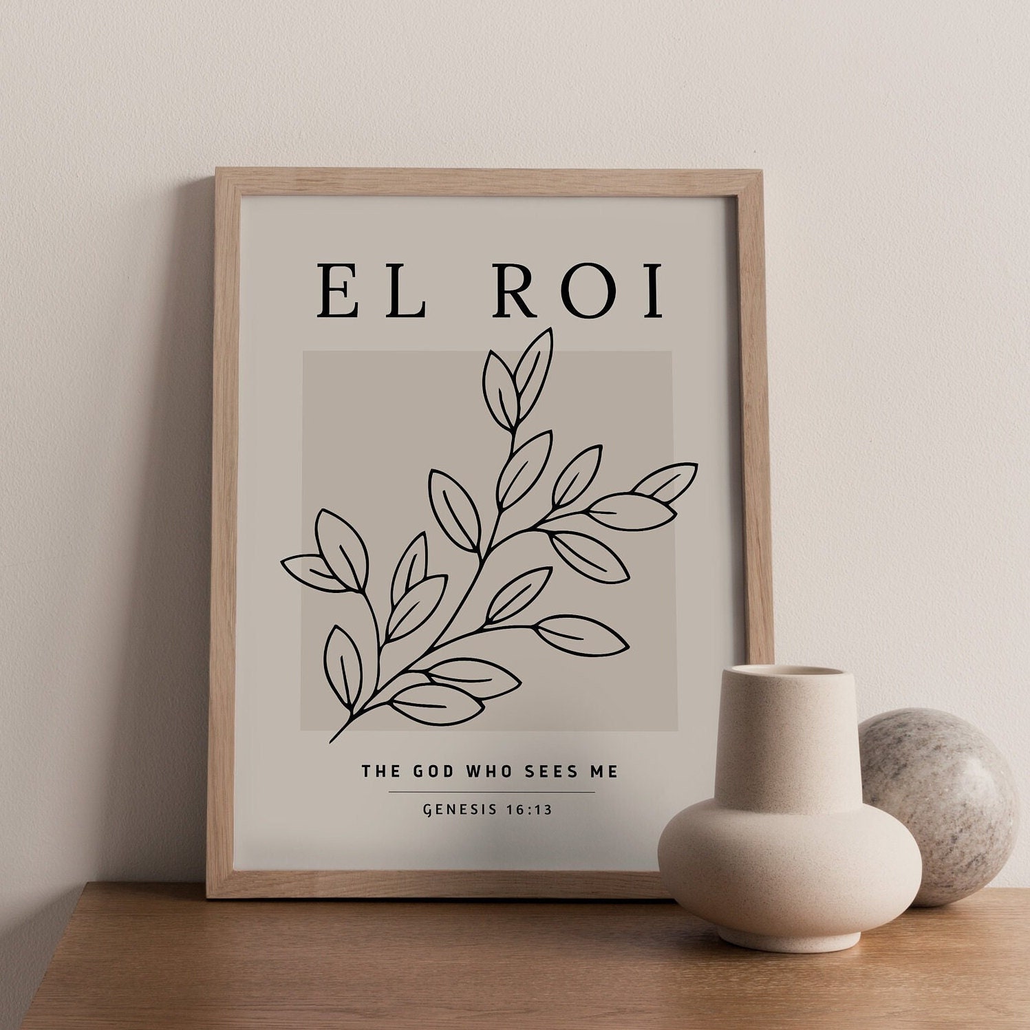 El Roi Printable Wall Art, El Roi Wall Art, Christian Printable, Bible Verse Printable, Boho Wall Art, Modern Minimalistic, Christian Print