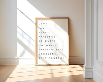 Galatians 5:22-23, Fruit of the Spirit Printable, Fruit of the Spirit Wall Art, Fruit of the Spirit Poster, Bible Verse, Christian Prints