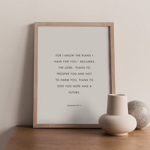 Jeremiah 29:11, For I Know the Plans I Have For You, Bible Verse Wall Art, Bible Verse Printable, Christian Nursery Wall Art, Nursery Decor