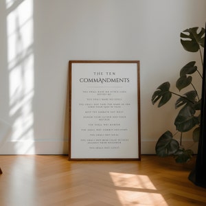 The Ten Commandments Wall Art, the Ten Commandments Printable, 10 ...
