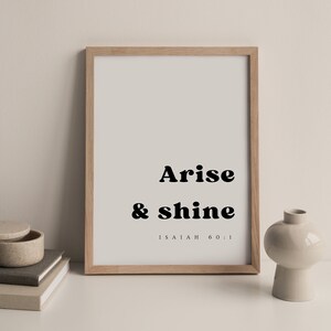 Isaiah 60:1, Arise and Shine, Bible Verse Wall Art, Modern Christian ...