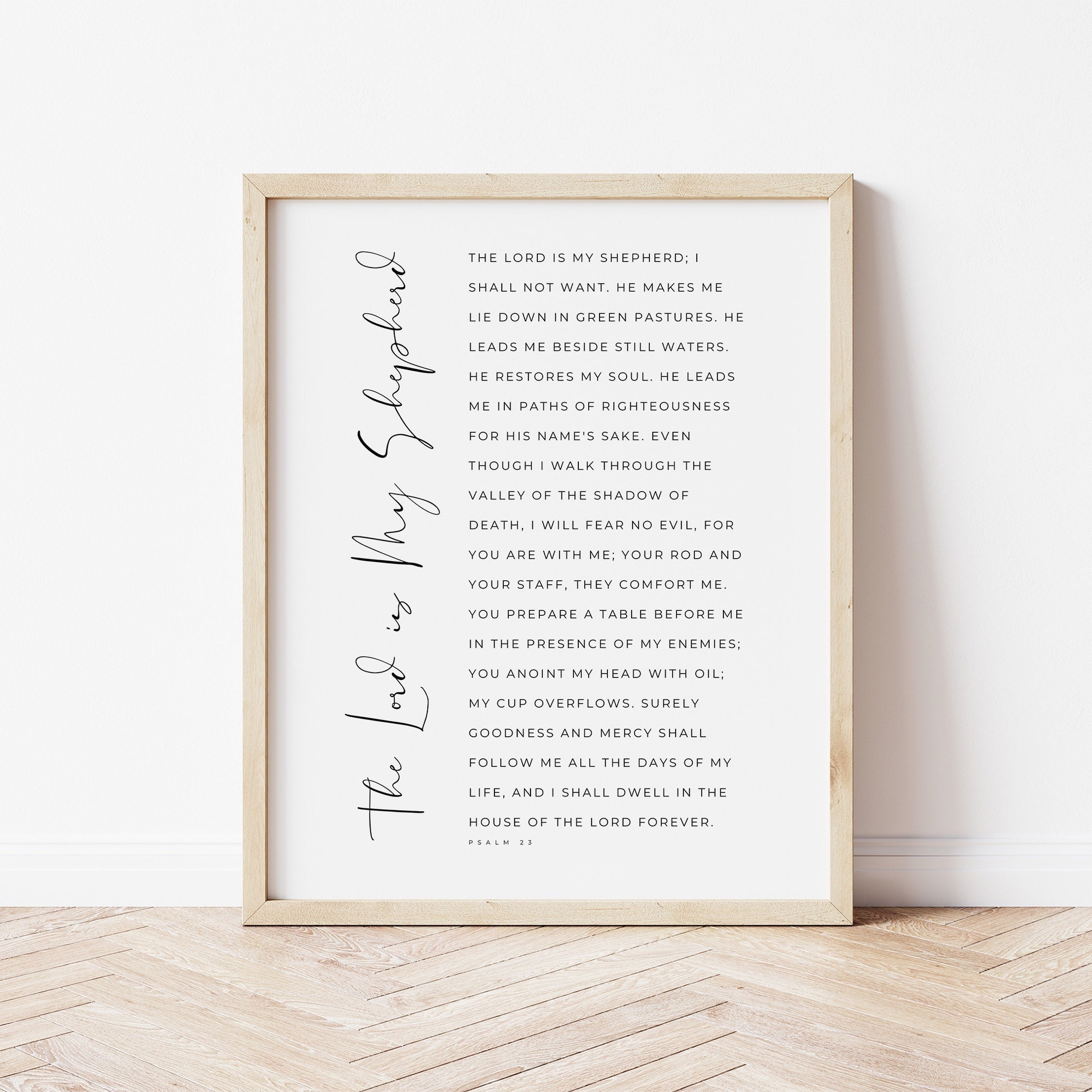 Psalm 23, the Lord is My Shepherd Printable, Psalm 23 Wall Art, Bible ...