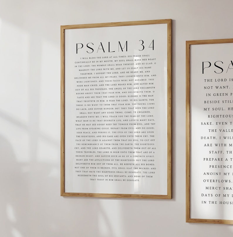 Psalm 34 Bible Verse Print, Christian Wall Art (digital Download) - Etsy
