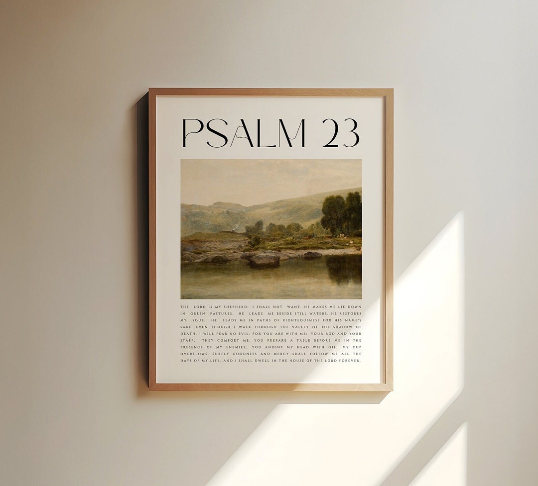 Psalm 23, the Lord is My Shepherd, Psalm 23 Wall Art, Vintage Christian ...