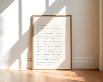 Deuteronomy 6:5-9 Printable, Modern Christian Wall Art (Digital Download)