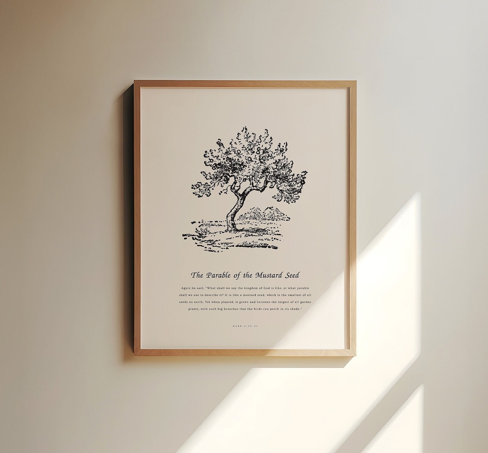 Parable From Mark Mark 4:30-32, the Parable of the Mustard Seed, Vintage Christian Wall ...