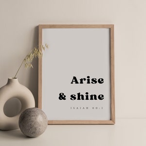 Isaiah 60:1, Arise and Shine, Bible Verse Wall Art, Modern Christian ...