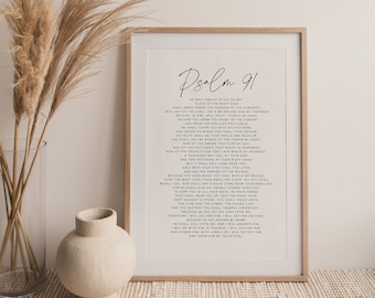 Psalm 91 Printable, Bible Verse Wall Art (Digital Download)