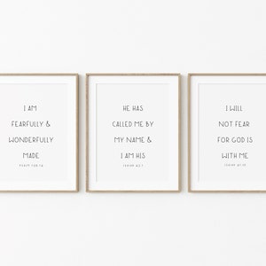 Set of 3 Nursery Bible Verse Printable, Nursery Bible Verse Wall Art, Nursery Scripture, Baby ...