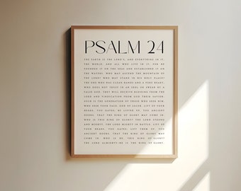 Psalm 24 Bible Verse Print, Christian Wall Art (Digital Download)