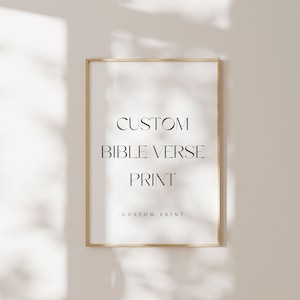 Versículo bíblico personalizado para imprimir, arte mural con versículo bíblico personalizado, impresión de las Escrituras personalizada, impresión personalizada, arte mural personalizado, impresión cristiana personalizada