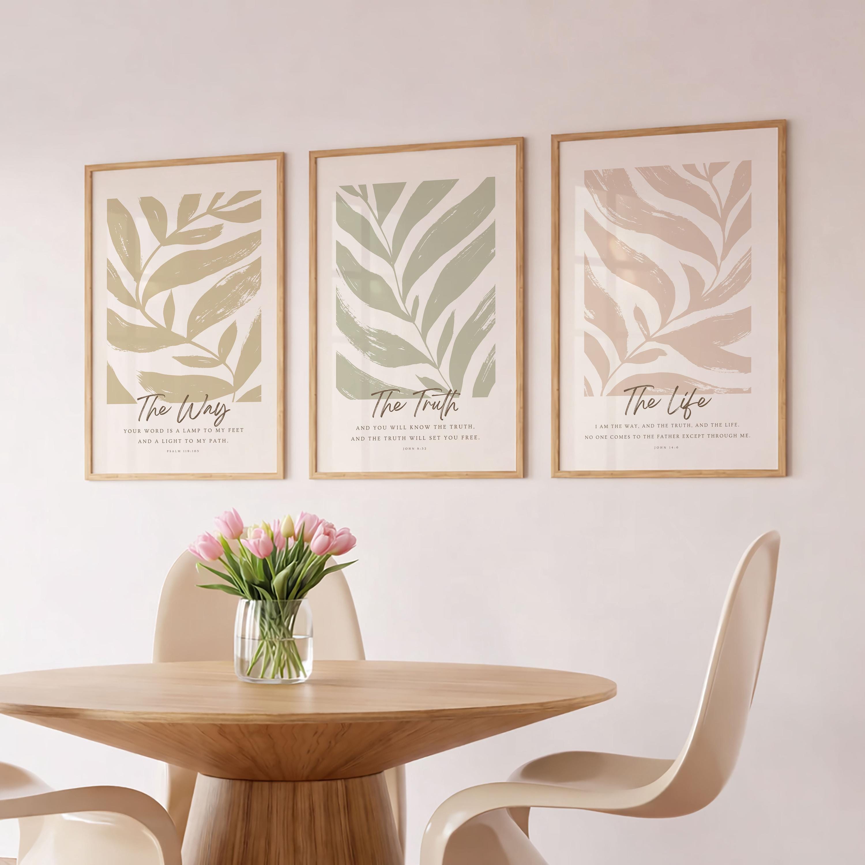 Set of 3 Christian Wall Art, Bible Verse Printable, Modern Scripture ...