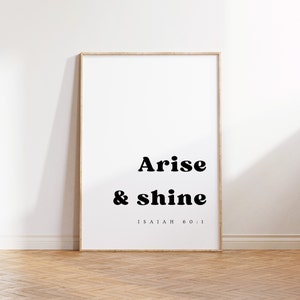 Isaiah 60:1, Arise and Shine, Bible Verse Wall Art, Modern Christian ...