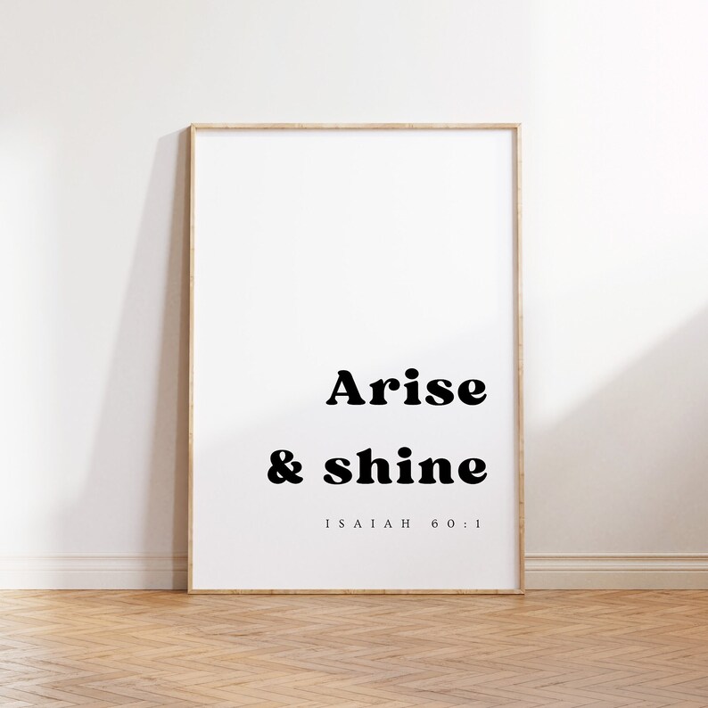 Isaiah 60:1, Arise and Shine, Bible Verse Wall Art, Modern Christian ...