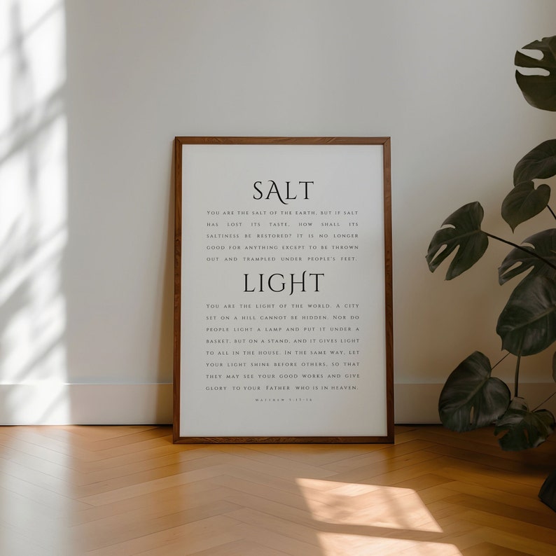 Salt Scriptures Matthew 5:13-16, Salt & Light, You Are the Salt-you Are the Light ...