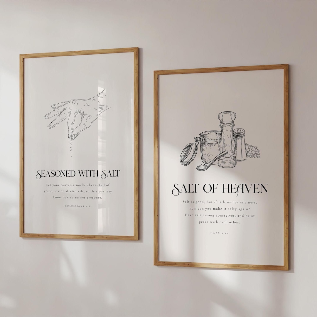 Set of 2 Christian Dining Room Wall Art, Christian Kitchen Wall Art ...