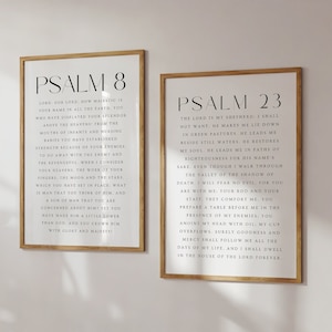 Set of 2 Bible Verse Printables, Set of 2 Christian Printables, Psalm 23 Wall Art, Psalm 8 Wall Art, Christian Wall Art, Scripture Wall Art