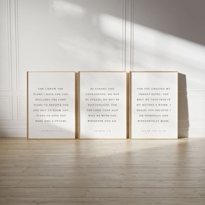 Set of 3 Nursery Bible Verse Wall Art, Christian Nursery Printable, Christian Nursery Decor, Nursery Scripture, Baby Room Decor, Nursery Art