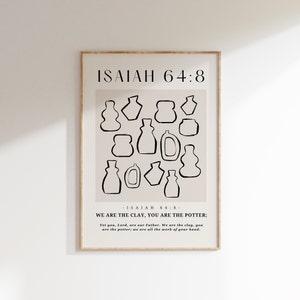 Isaiah 64:8, We are the Clay, You are the Potter, Modern Christian Wall Art Print, Christian Printable, Bible Verse Wall Art, Boho Wall Art