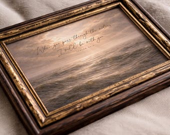 Isaiah 43:2 Ocean Painting, Bible Verse Art (Digital Download)