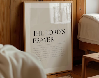 The Lord's Prayer Printable, Modern Christian Wall Art (Digital Download)