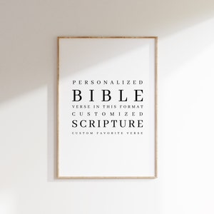 Versículo de la Biblia personalizado imprimible, Arte de pared imprimible del Versículo de la Biblia personalizado, Descarga digital de Escritura personalizada, Impresiones de regalo del Versículo de la Biblia personalizado