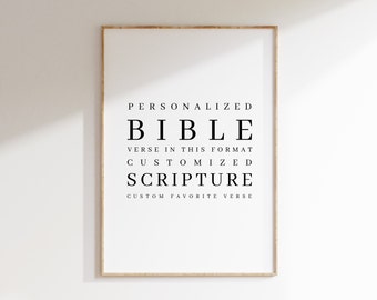 Versículo bíblico personalizado para imprimir, arte mural con escritura personalizada (descarga digital)