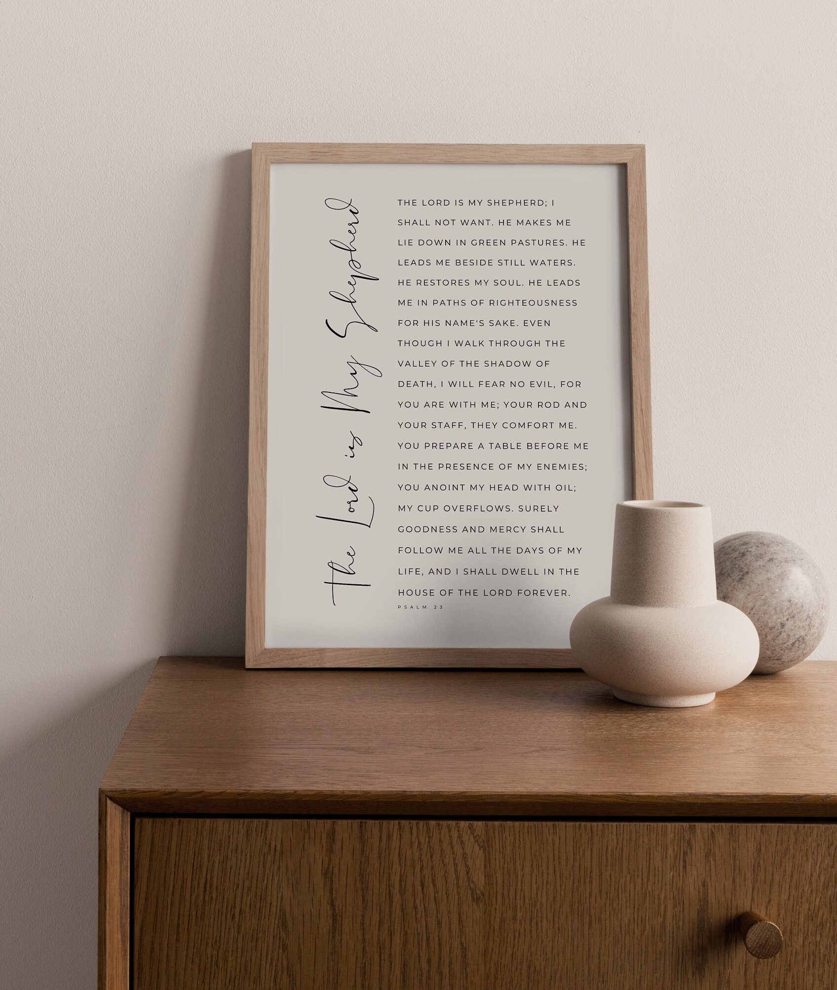 Psalm 23, the Lord is My Shepherd Printable, Psalm 23 Wall Art, Bible ...