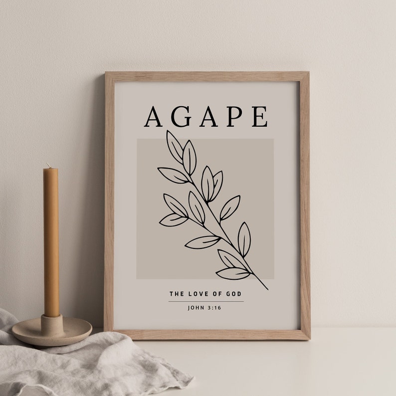 Agape Printable, El Roi Printable, Agape Wall Art, Set of 2 Bible Verse ...