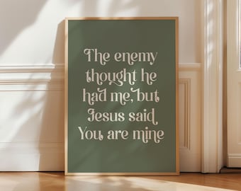 Christian Faith Quote Print, Jesus Affirmation Wall Art (Digital Download)