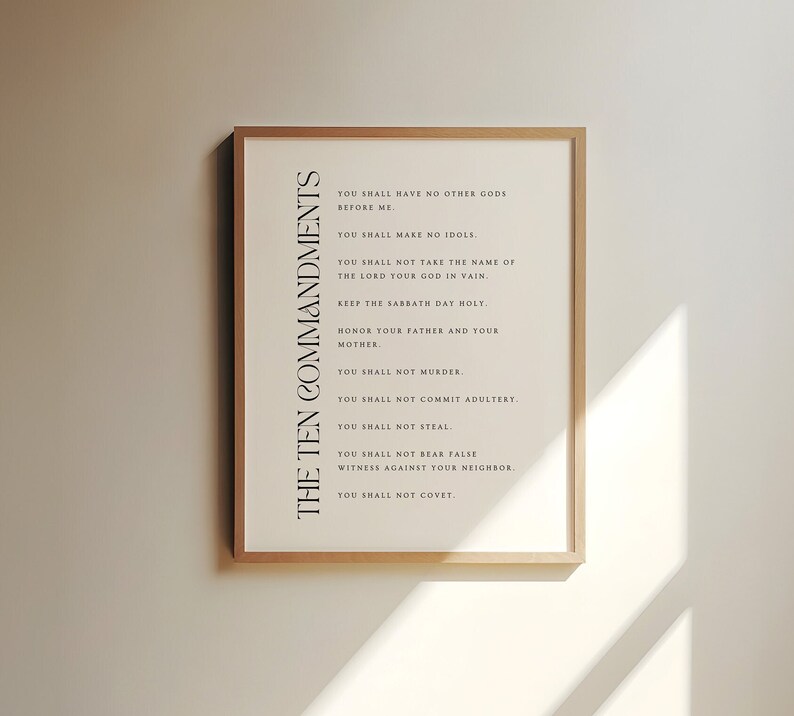 Ten Commandments Wall Art, Exodus 20 Printable (digital Download) - Etsy