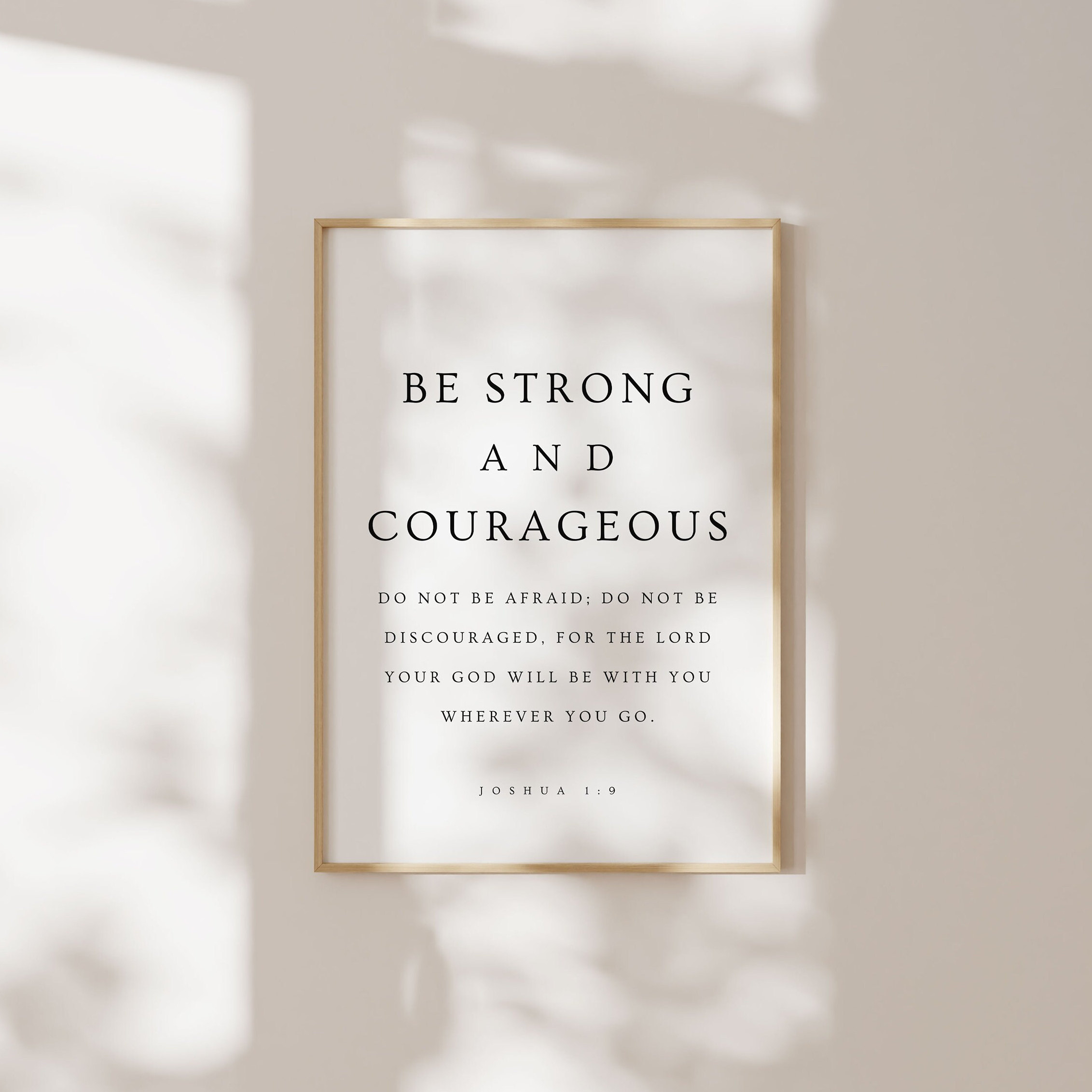 Joshua 1:9, Be Strong and Courageous, Christian Nursery Decor, Christian Nursery Printable, Nursery Bible Verse, Nursery Wall Art, Baptism