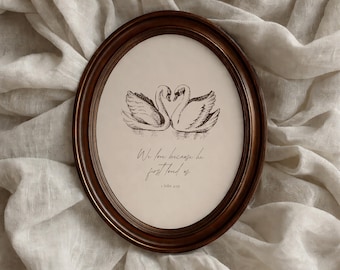 1 John 4:19 Scripture Art Print, Christian Wedding Decor (Digital Download)