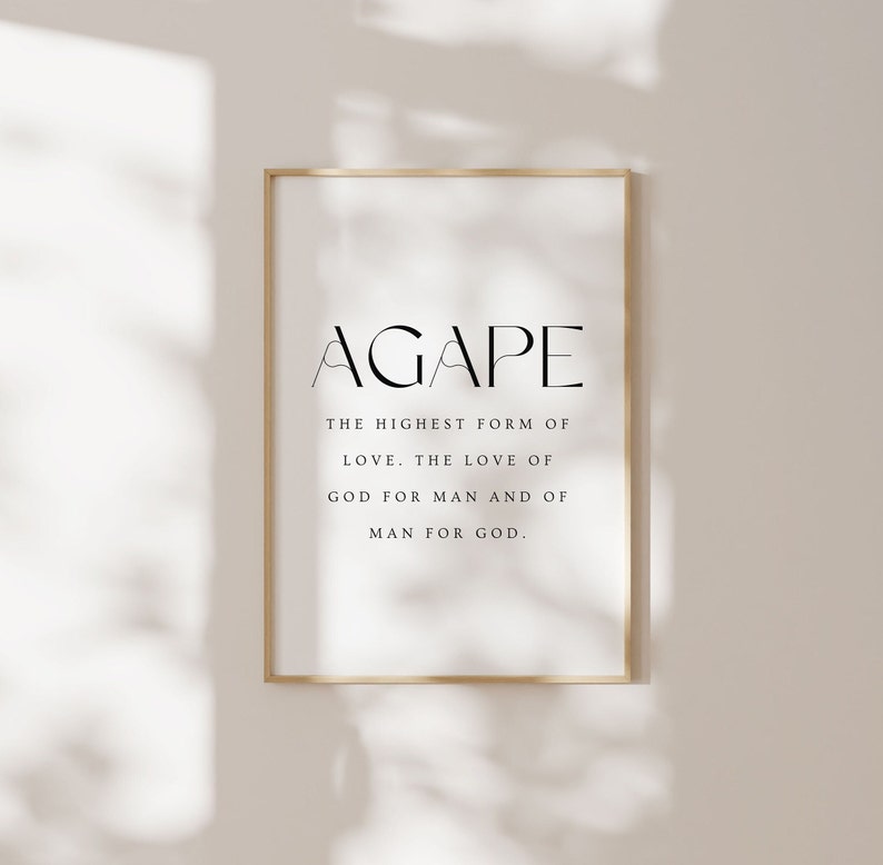 Agape Wall Art, the Highest Form of Love, Agape Print, Modern Christian ...